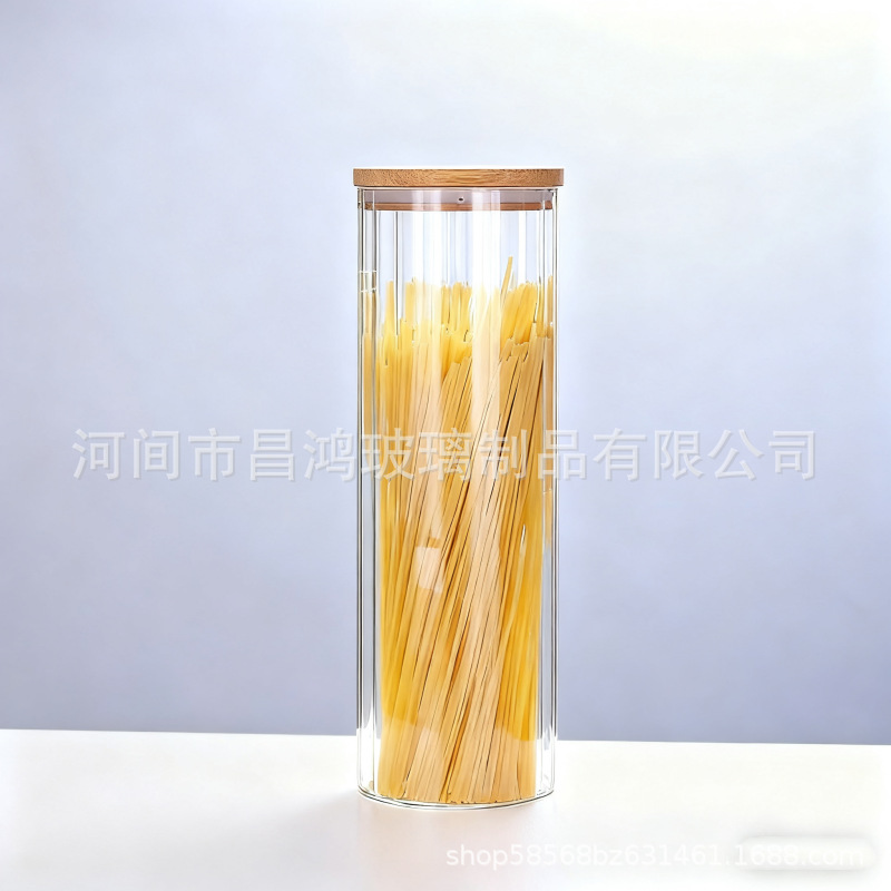 Latas de vidrio rayadas selladas latas selladas de madera de acacia de gran calibre latas selladas de alta borosilicato a prueba de humedad latas de almacenamiento de granos de café de té image 20