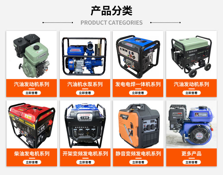 Silent Gasoline Generator Portable Inverter Small Household Generator for Camping High-Power Outdoor Power Supply 230V
