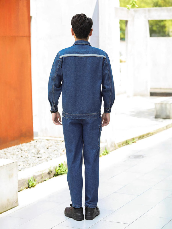 牛仔工作服春夏装定制国家电网电焊工装耐磨耐脏精梳棉工程服 芳|undefined