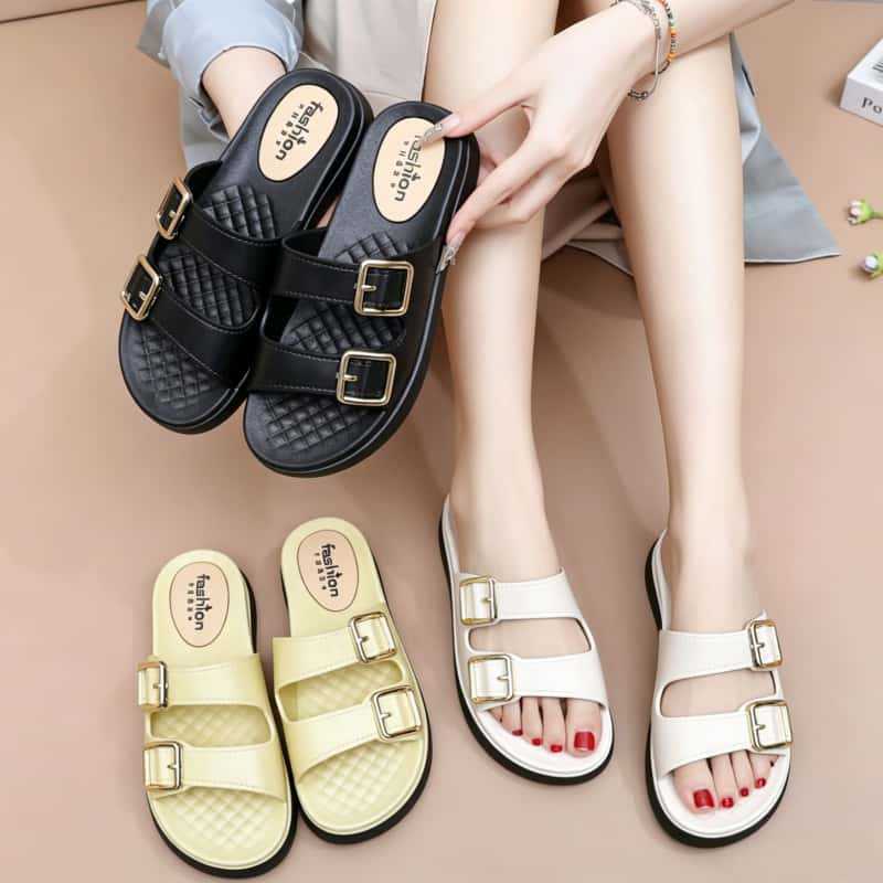 zapatos de madres de mediana edad, zapatos de playa con tacones fríos para mujeres de verano, zapatos de playa cómodos no cansados, anti-deslizantes