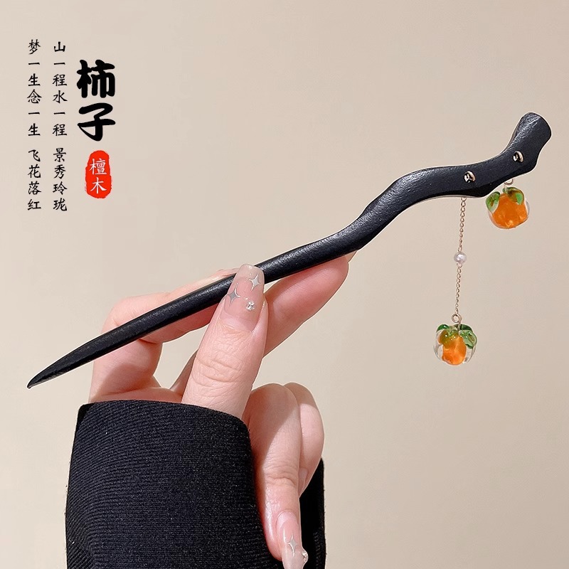 Clipper de cabello de flores de estilo antiguo, temperamento femenino de alto nivel, temperamento versátil, clipper de cabello de estilo chino, clipper de cabello de cabeza posterior.