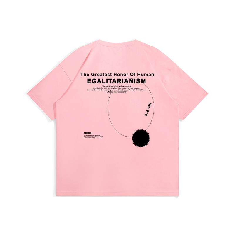 T-shirt versatile per coppia da uomo a maniche corte stampata di marca americana High Street Fashion_voghion.com