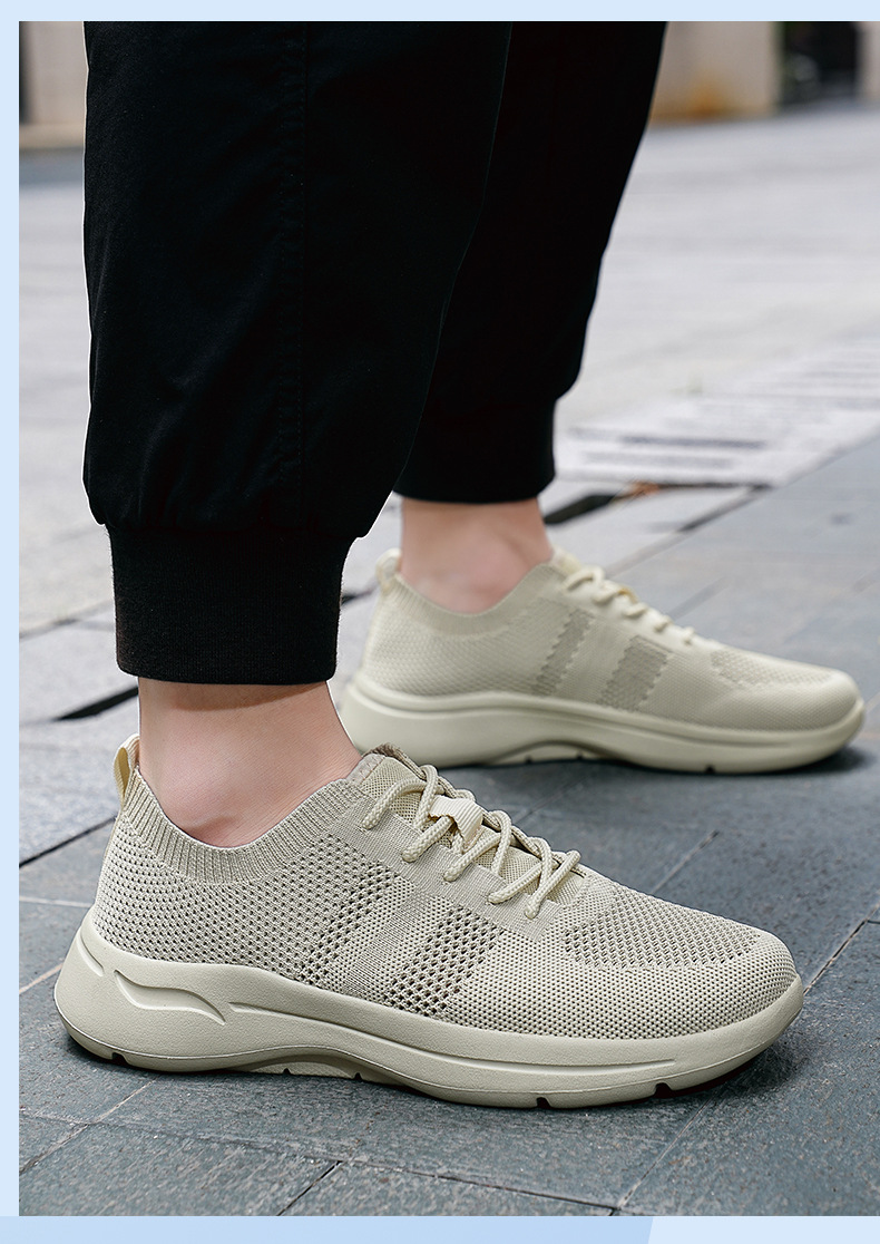 Summer Cross-border Men's Large Size Casual Sports Versatile Flat Shoes, Lightweight Breathable Fly-knit Trendy Shoes_vogvips.com