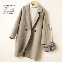 双面呢羊毛大衣女中长款秋冬季新款韩版赫本风时尚茧型毛呢外套女