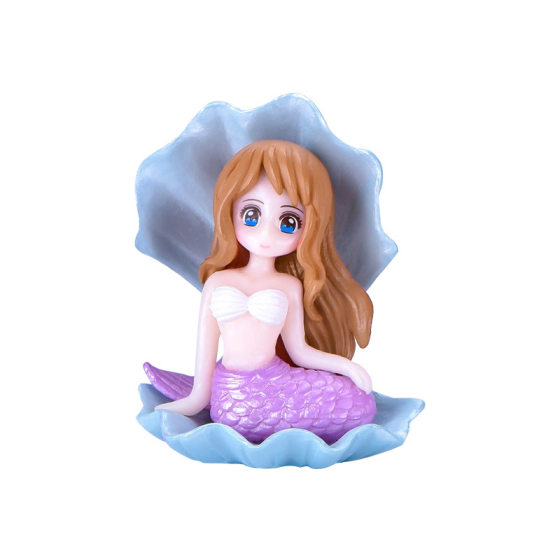 Shell mermaid micro landscape diy bonsai fish tank ornaments Cartoon Doll ocean landscape pvc landscaping accessories