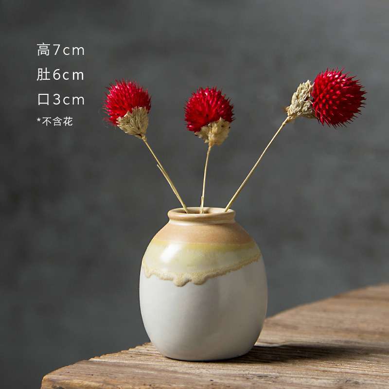 景德镇创意ins风迷你陶瓷小花瓶插干鲜花摄影道具文艺摆件马卡龙|undefined