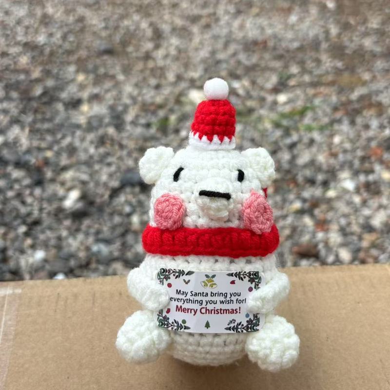 亚马逊新品毛线钩织圣诞老人玩偶手工编织圣诞树圣诞雪人节日摆件|undefined