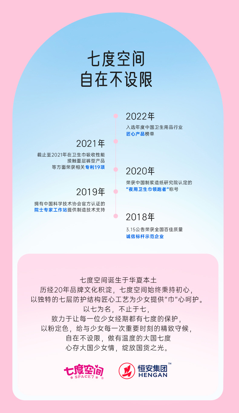 七度空间卫生巾少女优雅日用加长夜用护垫系列网面绵柔姨妈巾批发详情9