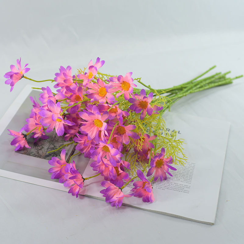 Margarita de flor artificial de estilo pastoral europeo, decoración del hogar, mesa de exhibición, accesorios de flores decorativas de manzanilla, flor artificial