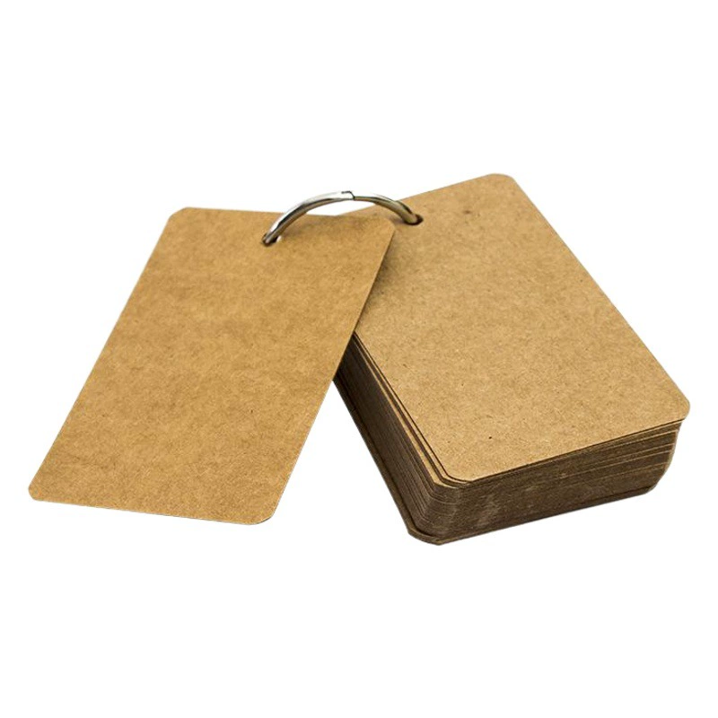 В наличии Многоцветная пустая бумажная карта Word Card Карта для чтения Записная книжка Карточка для сообщений с кольцевой пряжкой Карточка с ручной росписью