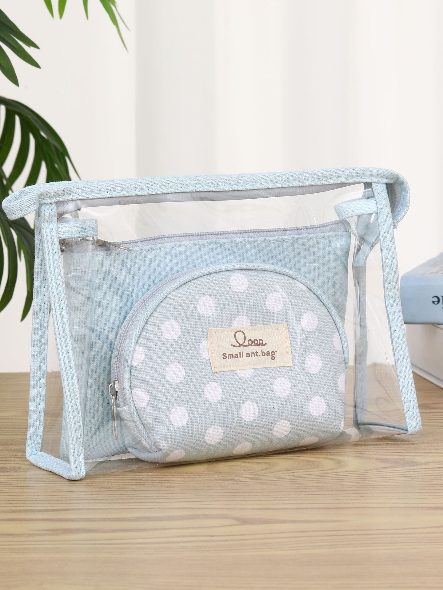 Bolsa de maquillaje transparente de PVC al por mayor tres piezas de viaje bolsa de lavado mujer al aire libre bolsa de almacenamiento impermeable de gran capacidad image 5