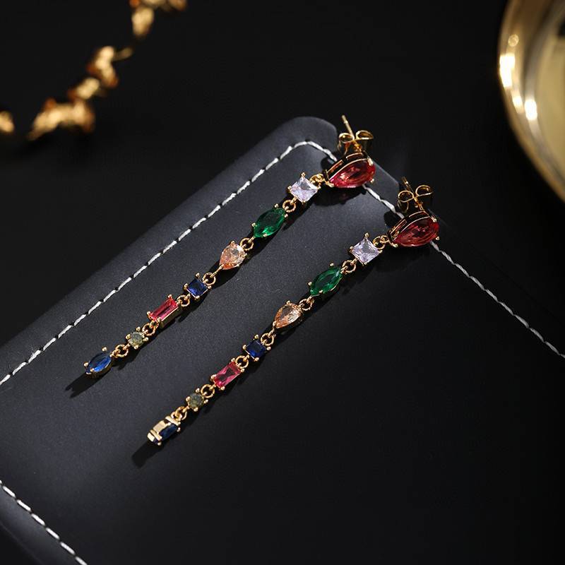 高版本真金電鍍 氣質彩色鋯石戒指個性開口指環溫柔簡約食指戒