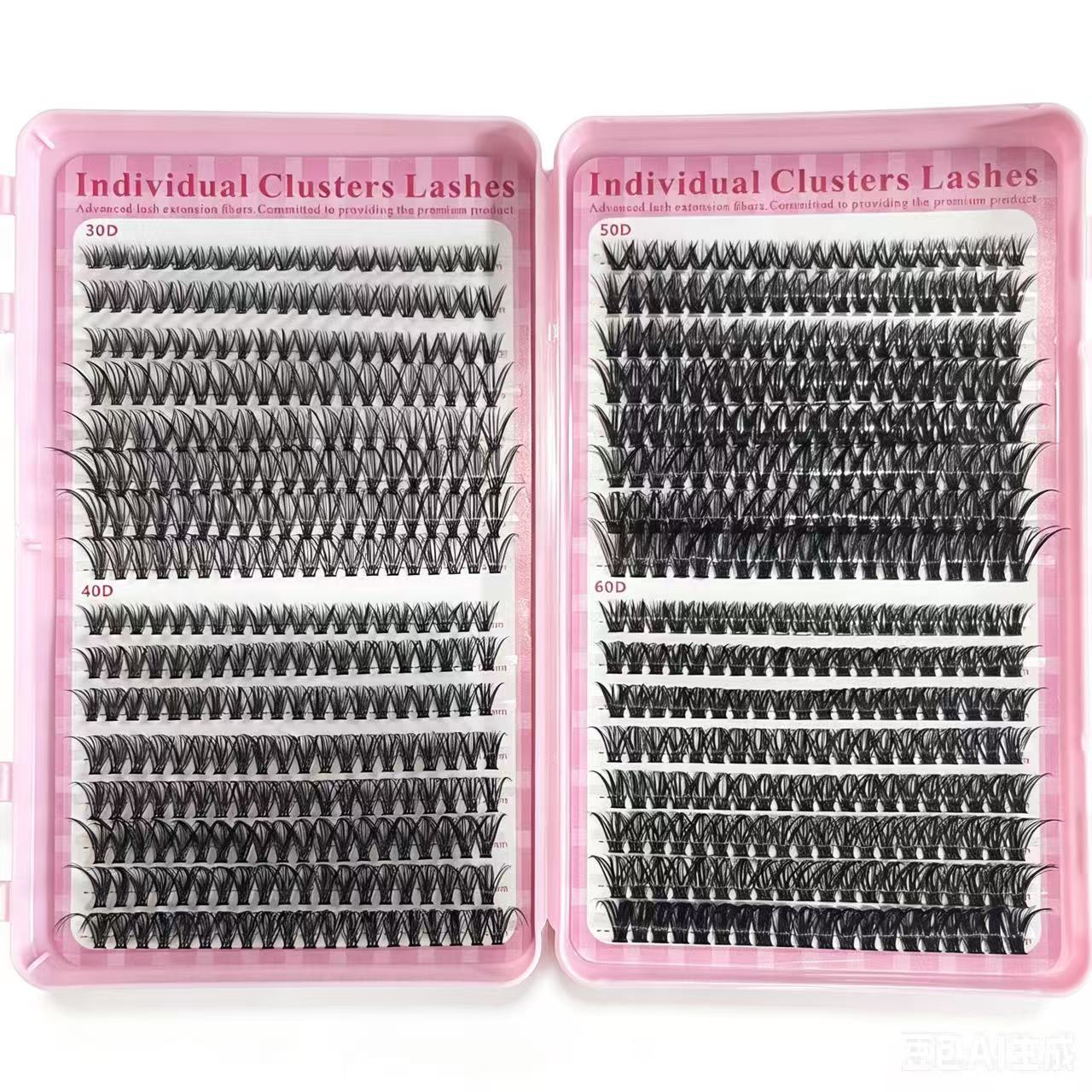 Nuevo conjunto de pestañas falsas mezcladas que contienen herramientas de pinzas de pegamento, herramientas de maquillaje de belleza al por mayor.