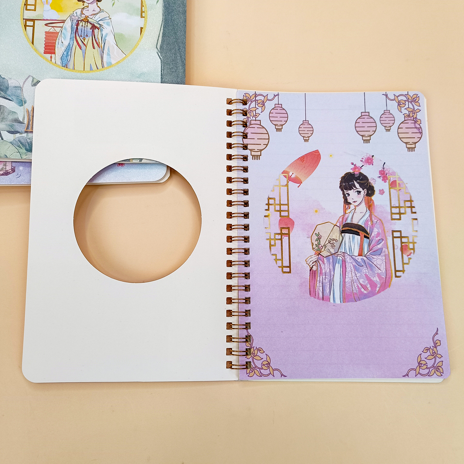 A5 estilo antiguo chica hazel bobina de cuaderno de estudiantes dibujos animados lindo cuaderno de notas esmerilado cuaderno de bobina al por mayor