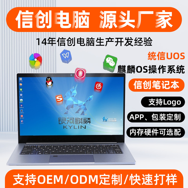 Feiteng ft Tongxin Kirin Desktop Operating System Brand New 14inch Customizable Domestic Security Laptops