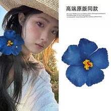 网红博主同款鸡蛋花发夹女波西米亚风旅拍饰品头饰氛围感发饰新款