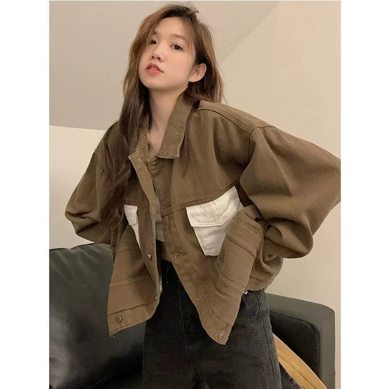 2023 Весна новое американское Ретро свободное облегающее джинсовое пальто жилет Повседневная рабочая одежда Топ Женская мода