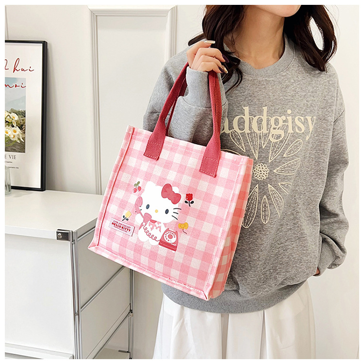 Cute cartoon cat canvas bag 2025 new style large-capacity simple and convenient tote bag with fashionable printing undefined