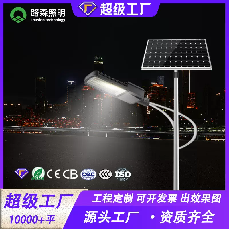 定制户外太阳能路灯5米6米8米10/12米太阳能路灯感应led厂家直销