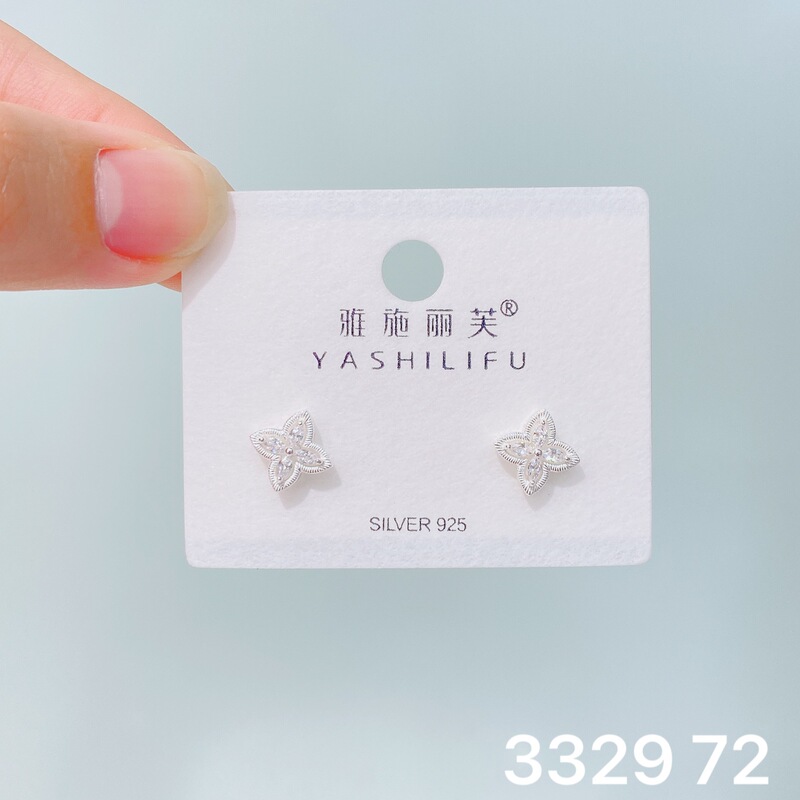 Yashilifu s925 スターリングシルバー新しい絶妙な小さなジルコン光沢のあるイヤリングシンプルで多用途の女性のイヤリング|undefined
