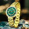 Fashionable round dial, waterproof gold watch, bag, quartz watches, small dial, light luxury style, wholesale