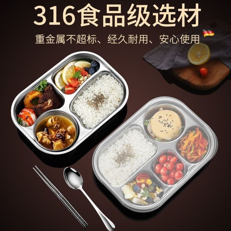 316 Stainless Steel Dinner Plate School Kindergarten Kidsren's Dinner Plate European-Style Student Tableware Set Household Baby Compartmentalized Plate 316 Stainless Steel Dinner Plate School Kindergarten Kidsren's Dinner Plate European-Style Student Tableware Set Household Baby Compartmentalized Plate