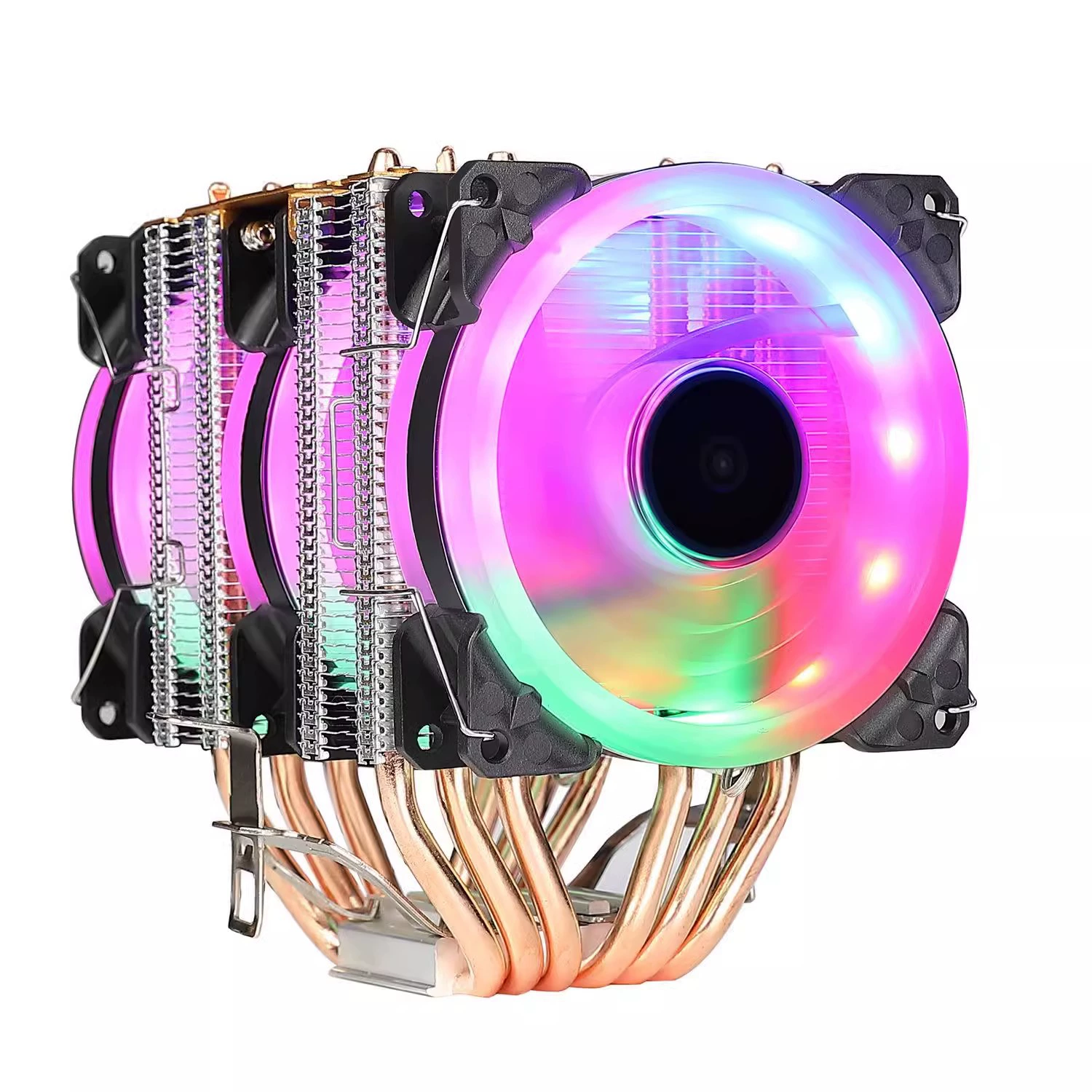 Настольный компьютер радиатор CPU с 6 медными трубками, супертихий, для сокетов 1366/AMD/x79/1700/2011, вентилятор для процессора