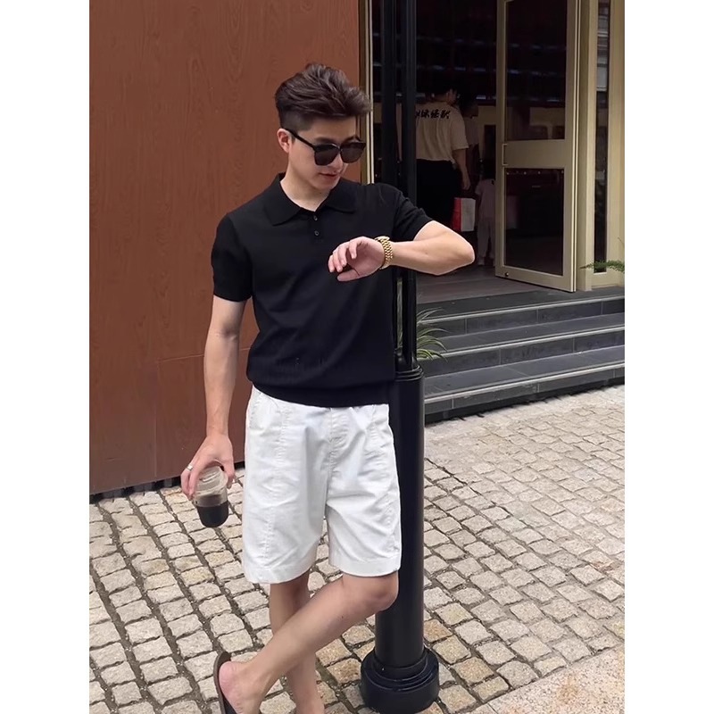 Trajes cortos para hombres delgados negocios británicos de color sólido versátil pantalones rectos de cinco puntos comercio exterior transfronterizo al por mayor transpirables de verano