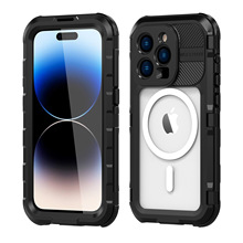 小贝壳金属防水壳适用于苹果 iPhone 14 Pro Max手机潜水保护套