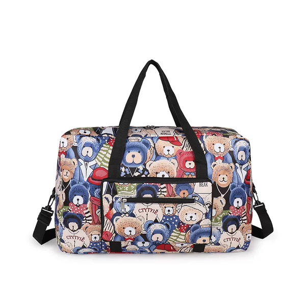 In stock foldable travel storage bag portable trolley luggage large capacity travel short distance Oxford cloth luggage bag