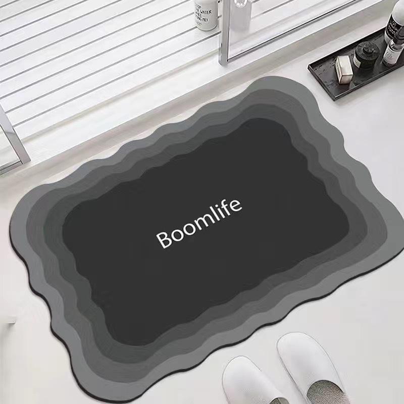 Simple silicon diatomite floor mat household bathroom mat entrance door mat sanitary room water-absorbent foot mat wholesale