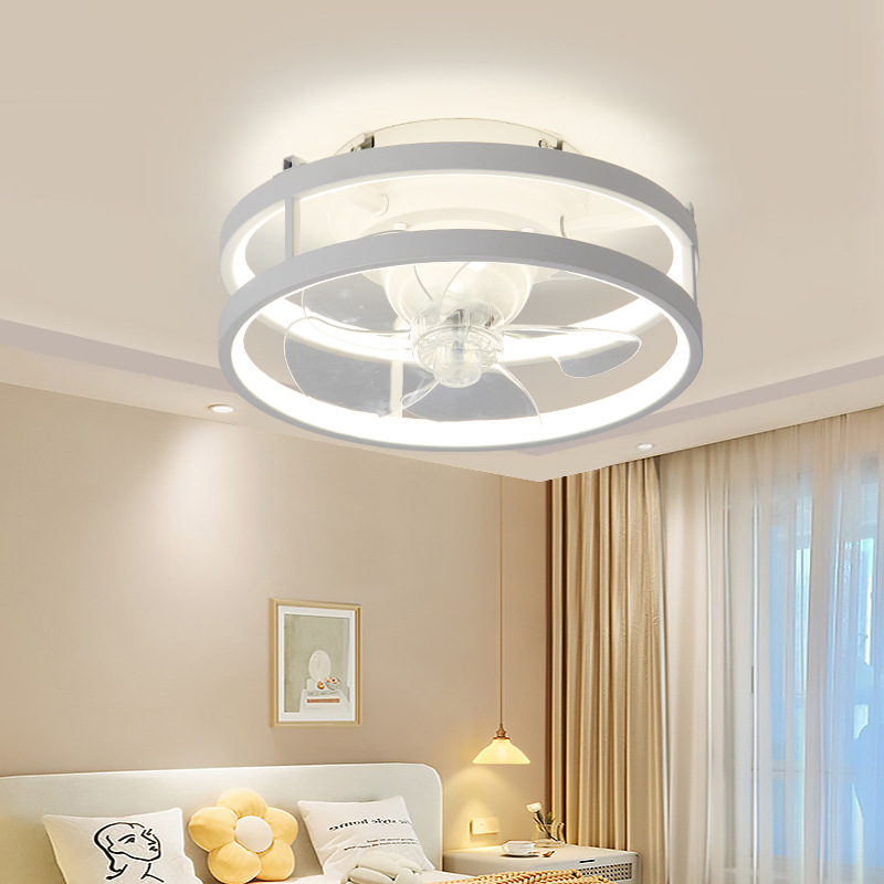 Ventilador de Techo con Luz Inversor de 360 Grados de Acrílico y Plástico Silencioso para Sala y Dormitorio