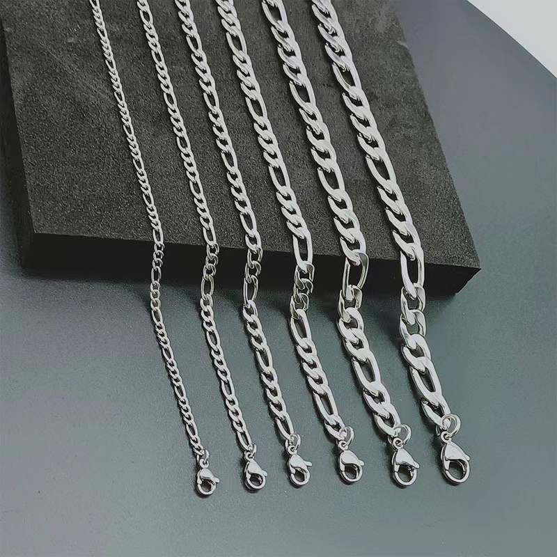 Factory Stainless Steel nk3:1 Necklace European and American Men's Personality Figaro Chain Girls DIY Clavicle Overlapping Chain