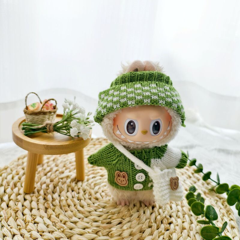 First, Second and Third Generation Labubu Pendant Knitwear Knitwear Casual Suit Woolen Hat Baby Clothes Replacement