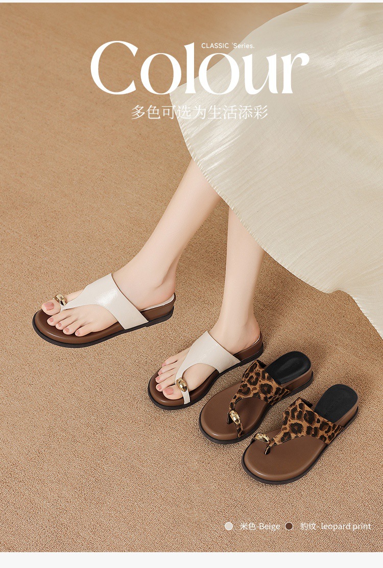 Dép sandal nữ xỏ ngón họa tiết da báo đế mềm — KN399 Hoa văn báo chi tiết 5