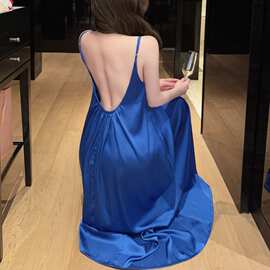 ZM可外穿带胸垫升级版睡裙女性感露背长裙巨显白宽松家居服