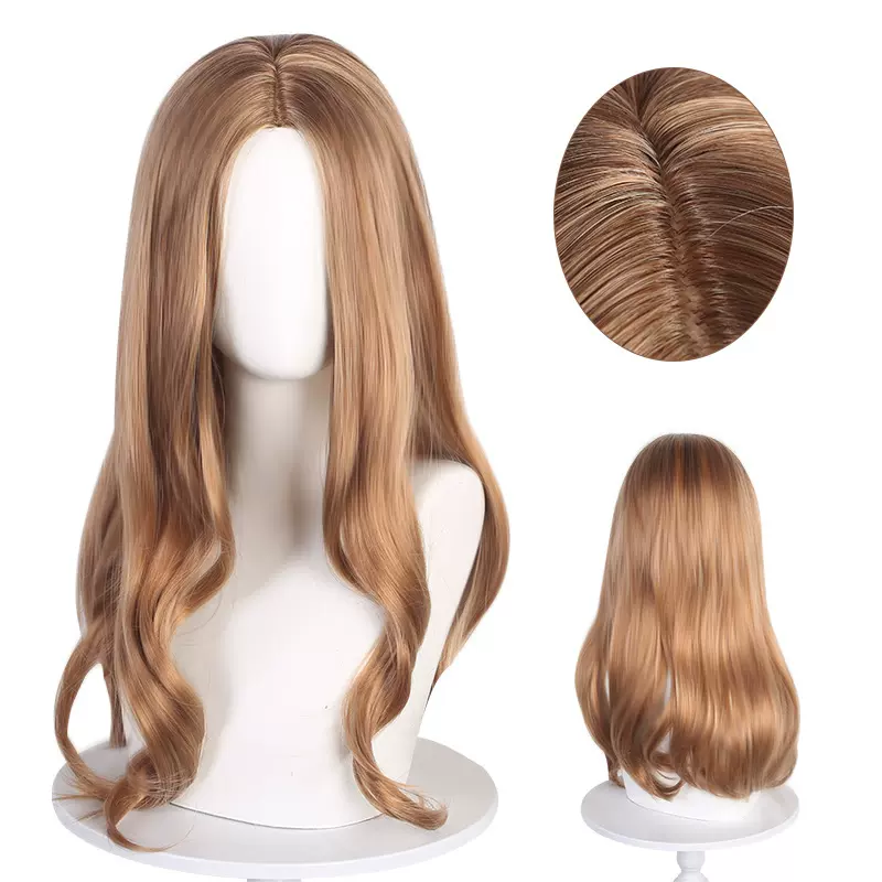 欧美M3GAN梅根COS假发万用假发中分大波浪全头套长卷发化纤高温丝