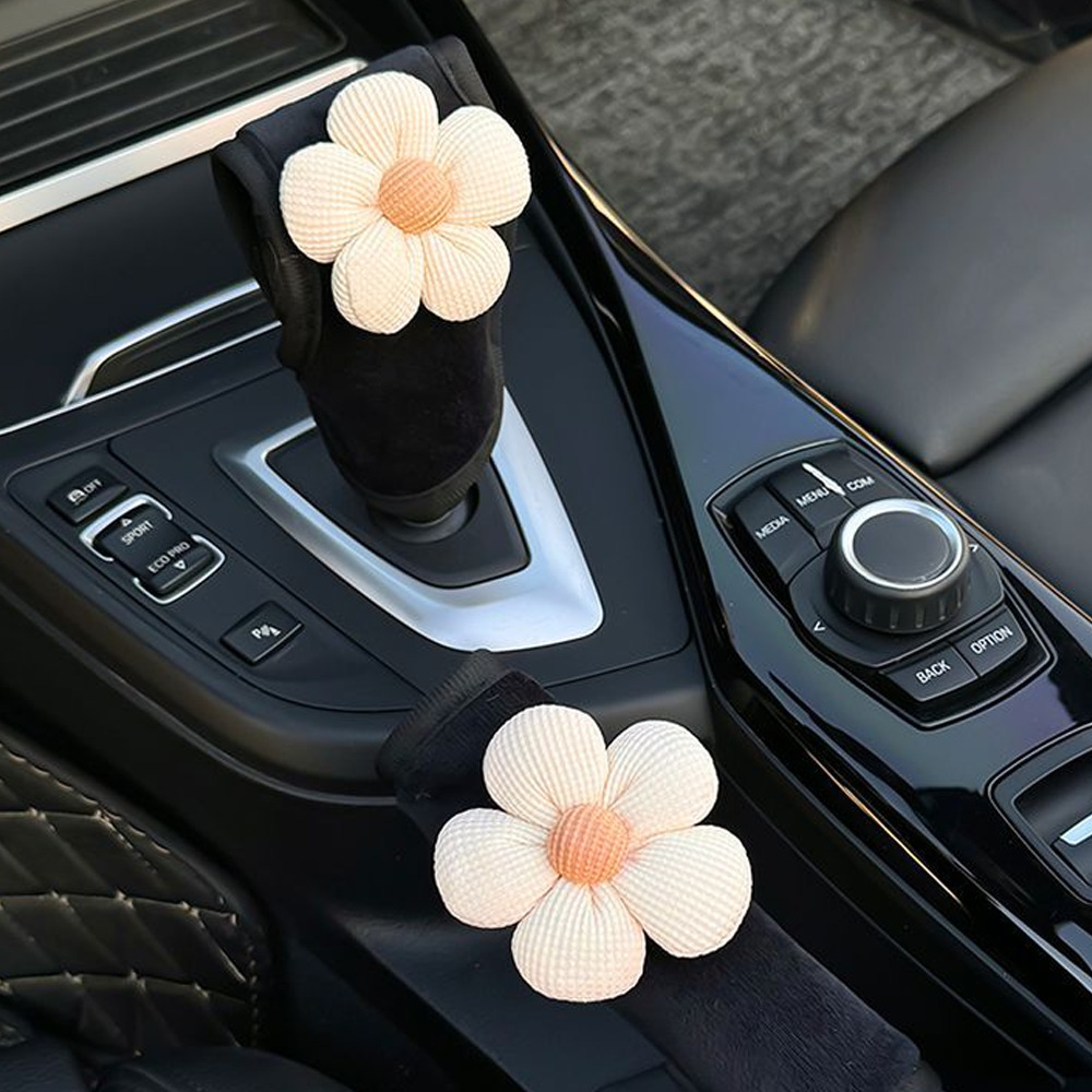 Car gear shift cover and handbrake cover, cute cloud design, high-end feel, universal gear shift cover, car interior decoration