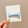 1# cream blue bone hair clip