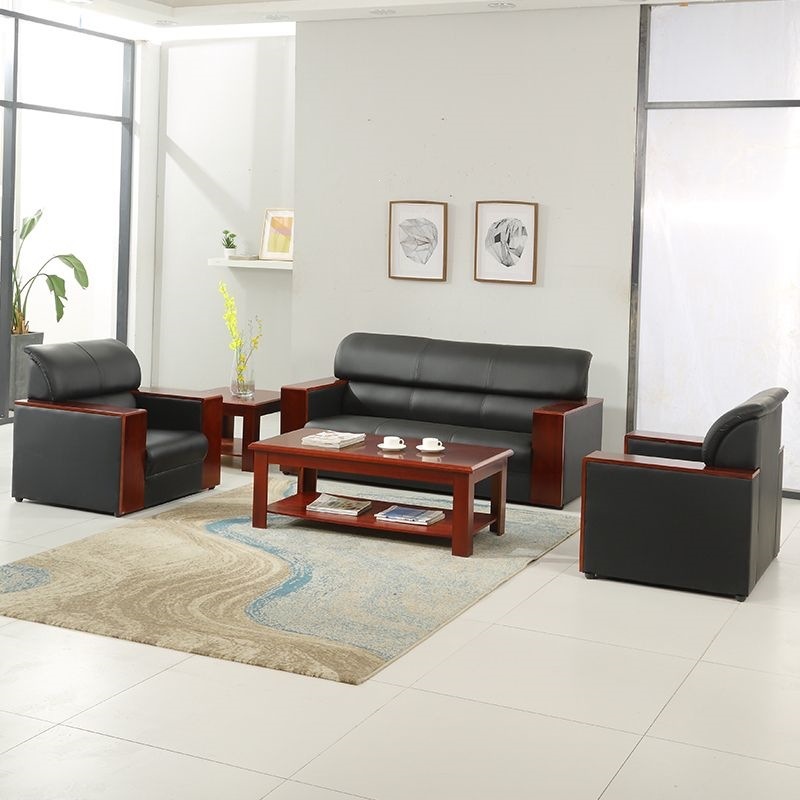 Office sofa, simple and modern, for business reception, meeting room, small office, negotiation sofa and coffee table set