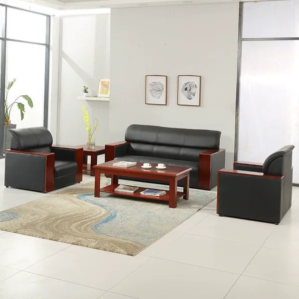 Office sofa, simple and modern, for business reception, meeting room, small office, negotiation sofa and coffee table set