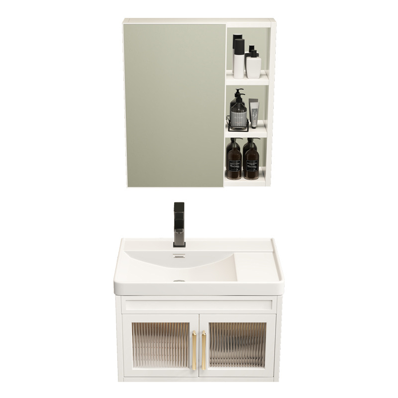 Shiyi pequeño apartamento ultra estrecho espacio lateral de aluminio montado en la pared baño gabinete combinación traje lavabo piscina lavabo