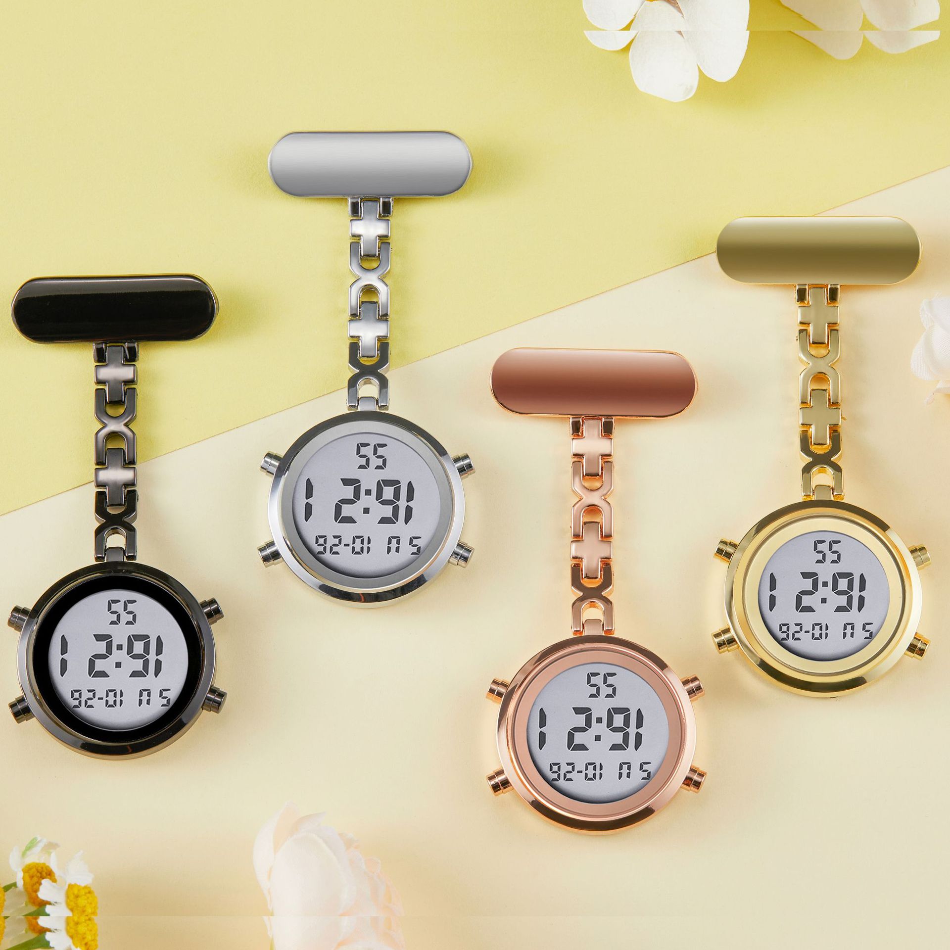 Multifunctional Electronic Digital Nurse Watch Chest Watch Clip Pocket Portable Hanging Watch Male and Female Student Exam Special Pocket Watch