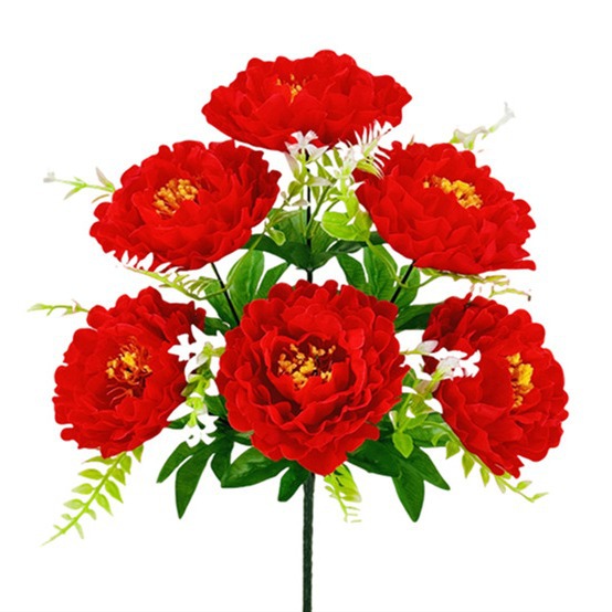 Peonía de imitación de flores 6 auspiciosas flores de peonía decoración de sala de estar flores interiores y exteriores flores de decoración de alta calidad