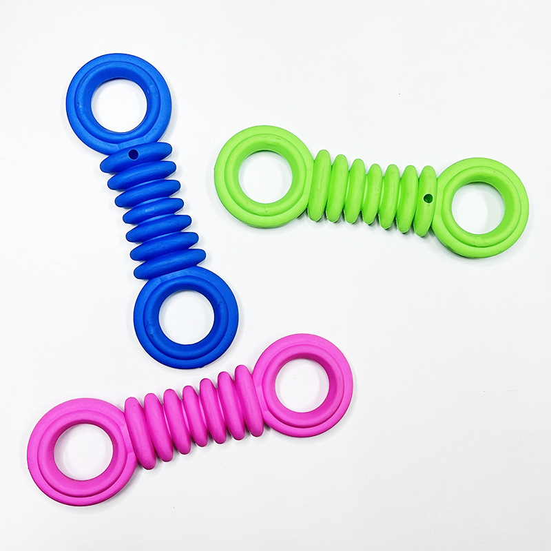 Nuevo Amazon TPR tirar anillo hueso perro juguete molar mordedura-resistente palo juguete perro entrenador suministros para mascotas