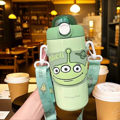 New IP Colorful Strawberry Bear Children's Food-Grade 316 Straw Insulated Cup Cute Birthday Gift Water Cup Water Bottle