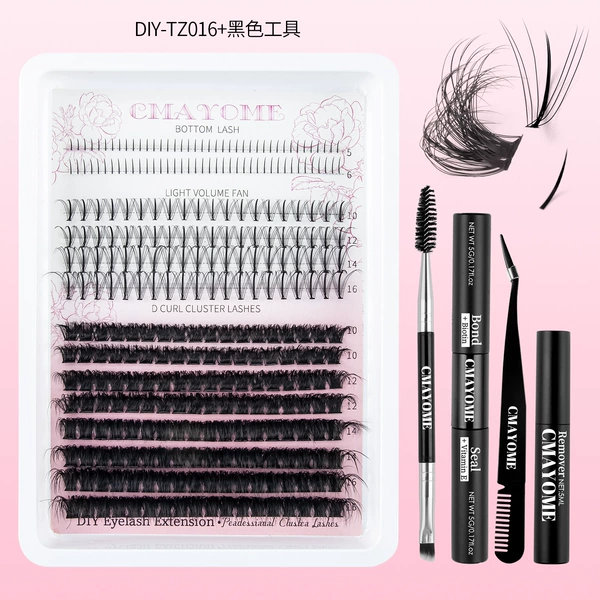 Black double-sided tweezers, makeup remover
