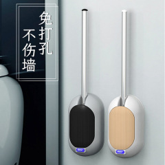 Stain-Free Wall-Mounted Toilet Brush, Corner-Free Design—Household Bathroom Cleaning Kit with Long Handle