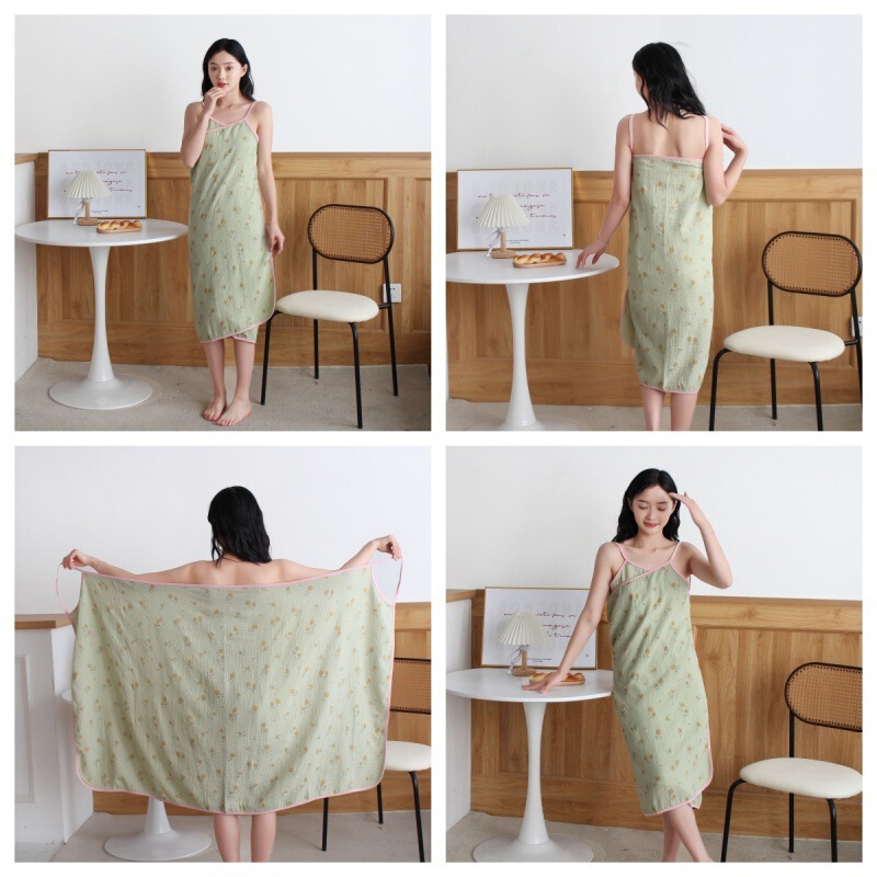 New Crepe Gauze Sling Bath Towel Bath Skirt Anti-Light-Proof One-Piece Bath Towel Wrapping Towel