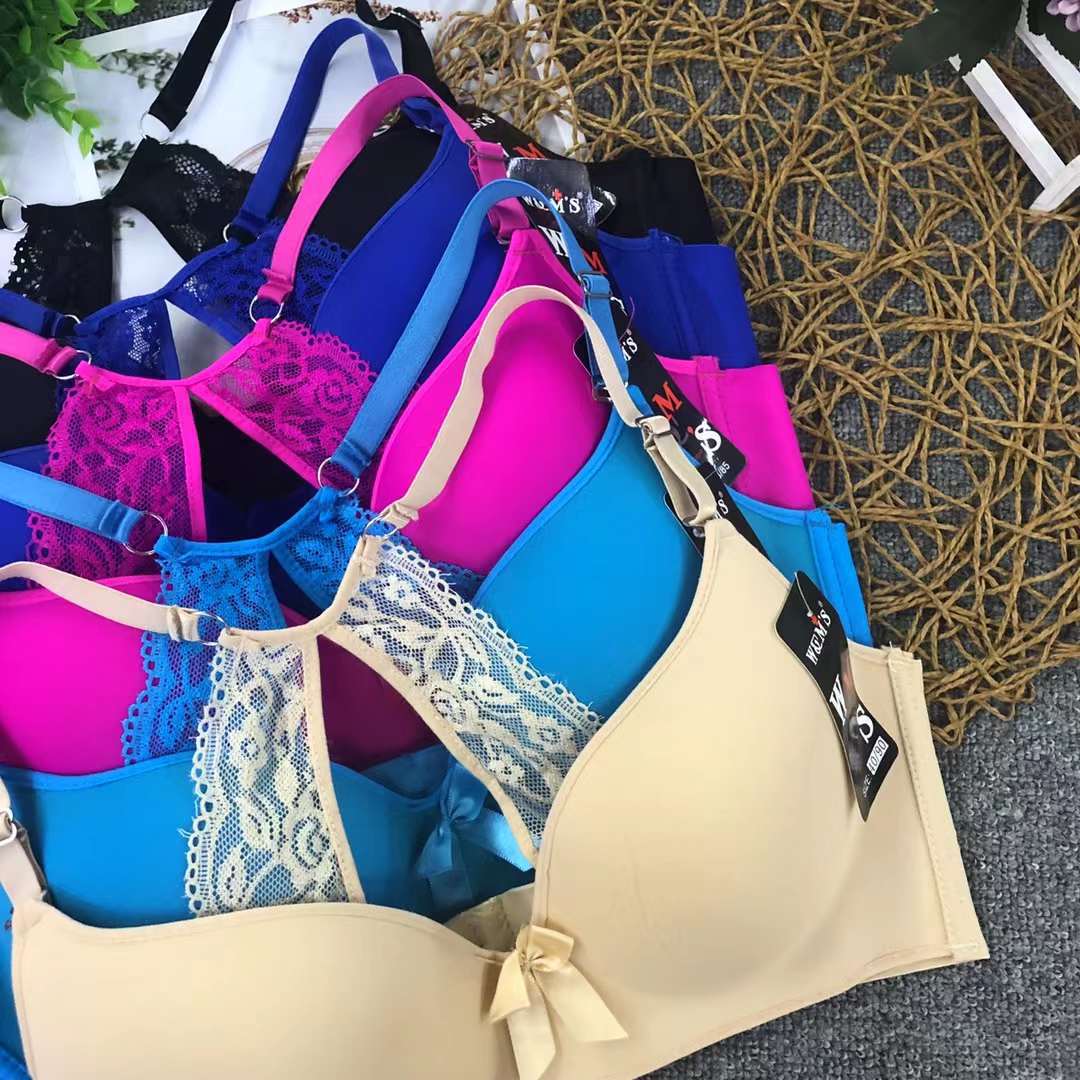 Filipina brillante hebilla frontal ropa interior sin costuras medio grueso de alta calidad se reunieron multi-color multi-tamaño sujetador inalámbrico al por mayor